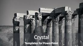  Presentation with zeus - Colorful PPT theme enhanced with temple of zeus in athens backdrop and a dark gray colored foreground