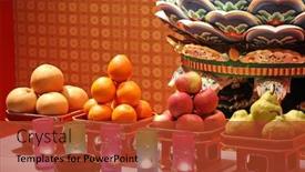  Presentation with toaist temple - Amazing slides having temple offering in traditional chinese toaist buddhist shrine backdrop and a red colored foreground