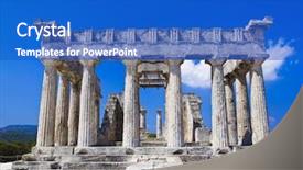  Presentation with archaeology - Amazing presentation theme having temple on island aegina greece backdrop and a cobalt blue colored foreground
