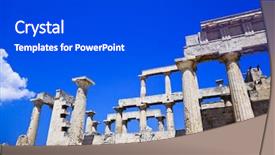  Presentation with archaeology - Theme enhanced with ruins of temple on island aegina greece - archaeology background background and a dark gray colored foreground