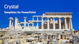  Presentation with archaeology - Slides enhanced with ruins of temple on island aegina greece - archaeology background background and a dark gray colored foreground