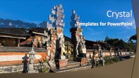  Presentation with volcano - Amazing presentation having devotee - temple on lake bratan backdrop and a teal colored foreground