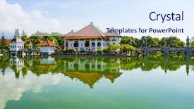  Presentation with bali culture - Amazing presentation theme having temple palace in bali indonesia backdrop and a sky blue colored foreground
