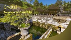  Presentation with bali temple - PPT layouts with temple-pura-gua-gajah background and a tawny brown colored foreground