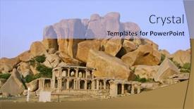  Presentation with hampi - Slides consisting of temple rock in main bazaar in hampi india background and a light blue colored foreground