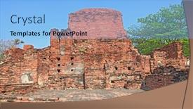  Presentation with thailand - Slide deck with tomb raider - temple ruin in thailand landscape background and a light blue colored foreground