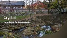  Presentation with korea - PPT theme having temple started 600 years ago background and a  colored foreground