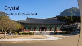  Presentation with complex - Colorful PPT layouts enhanced with temple started 600 years ago backdrop and a  colored foreground