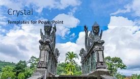  Presentation with bali temple - Presentation theme featuring temple-tirta-gangga-palace background and a light blue colored foreground