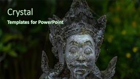  Presentation with bali temple - Beautiful presentation design featuring temple-tirta-gangga-palace backdrop and a wine colored foreground