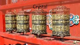  Presentation with drums - Slides consisting of temple university - ivolginsky datsan - one background and a  colored foreground