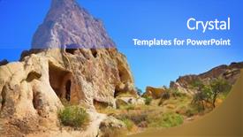  Presentation with cappadocia - PPT theme featuring templeof soil - cappadocia background and a  colored foreground