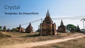  Presentation with ancient temples - Cool new presentation with temples-of-bagan-an-ancient backdrop and a light blue colored foreground