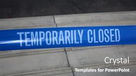  Presentation with caution - Presentation consisting of temporarily-closed-caution-tape-closed background and a gray colored foreground