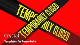  Presentation with caution tape yellow - Presentation featuring temporarily-closed-caution-tape-closed background and a  colored foreground