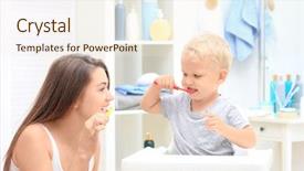  Presentation with teaching - Cool new slides with temporary - mother teaching her child how backdrop and a cream colored foreground