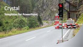  Presentation with road light - PPT layouts enhanced with temporary traffic light background and a gray colored foreground