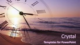  Presentation with time - Presentation theme consisting of time passing - clock face in view background and a tawny brown colored foreground