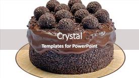  Presentation with cake - Slide deck enhanced with temptation - chocolate cake with granules background and a tawny brown colored foreground