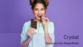  Presentation with makeup - PPT theme consisting of temptation - portrait of a smiling young background and a light blue colored foreground