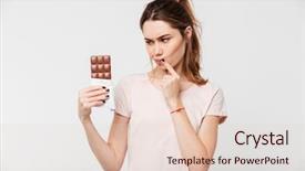  Presentation with pretty girl - Cool new theme with temptation - portrait of a thoughtful pretty backdrop and a lemonade colored foreground