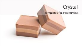  Presentation with sweet - Colorful theme enhanced with temptation - sweet nougat pralines isolated backdrop and a sky blue colored foreground