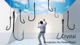  Presentation with well being for kids - PPT theme with tempted to bite the bait background and a light blue colored foreground