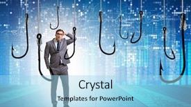  Presentation with being new resident - Amazing PPT theme having tempted to bite the bait backdrop and a  colored foreground