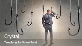  Presentation with well being for kids - Colorful slide deck enhanced with tempted to bite the bait backdrop and a gray colored foreground