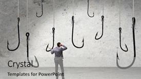  Presentation with being kind - Slide set having tempted to bite the bait background and a light gray colored foreground