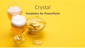  Presentation with salsa nachos chips tortilla snack - Presentation theme having tempting-snack-of-beer background and a light gray colored foreground