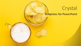  Presentation with snack - Presentation featuring tempting-snack-of-beer background and a yellow colored foreground