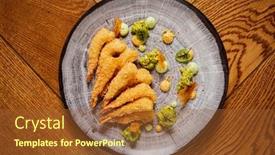  Presentation with japanese style - Slide set with tempura-fried-shrimp-japanese-style background and a red colored foreground