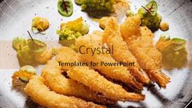  Presentation with japanese style - PPT layouts with tempura-fried-shrimp-japanese-style background and a gold colored foreground