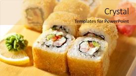  Presentation with sushi - Amazing slides having tempura maki sushi - deep fried backdrop and a yellow colored foreground