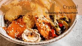  Presentation with japanese style - Presentation design with tempura-tempura-deep-fried-shrimps and a gold colored foreground