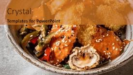  Presentation with japanese style - Presentation theme featuring tempura-tempura-deep-fried-shrimps and a gold colored foreground
