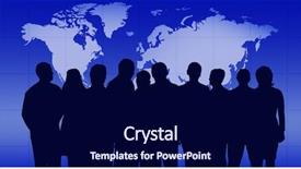  Presentation with ten commandments - Colorful presentation design enhanced with ten commandments - business people backdrop and a navy blue colored foreground