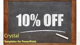  Presentation with percent - Beautiful slide set featuring ten percent off blackboard sign - text on an isolated vintage slate blackboard backdrop and a tawny brown colored foreground