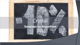  Presentation with percent - Slide set with ten percent written on blackboard over white background background and a gray colored foreground