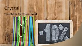  Presentation with percent - Amazing presentation theme having ten percent written on blackboard backdrop and a coral colored foreground