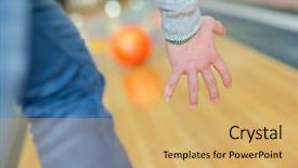  Presentation with bowling - Presentation design enhanced with ten pin bowling free bowling - bowler background and a yellow colored foreground