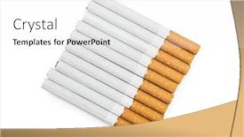  Presentation with risk top view - Presentation design consisting of ten tobacco cigarettes background and a white colored foreground