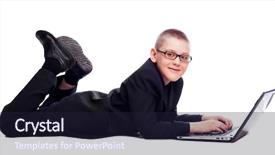  Presentation with costume - Slide set with ten year old blond boy background and a wine colored foreground