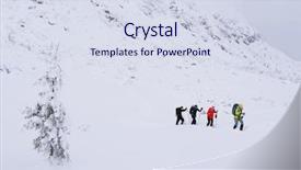  Presentation with visegrad group - Theme having tenacity - group of alpinists trekking background and a sky blue colored foreground