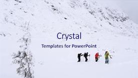  Presentation with group of 7 - Audience pleasing PPT layouts consisting of tenacity - group of alpinists trekking backdrop and a sky blue colored foreground
