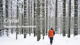  Presentation with winter in the swiss alps - Audience pleasing theme consisting of tenacity - trekking in harsh winter condition backdrop and a  colored foreground