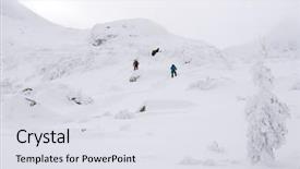  Presentation with winter and transition - Slide deck featuring tenacity - trekking in harsh winter condition background and a  colored foreground