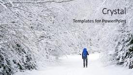  Presentation with pathways in winter - Beautiful slides featuring tenacity - trekking in harsh winter condition backdrop and a  colored foreground