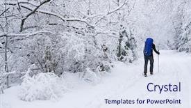  Presentation with winter - Colorful presentation theme enhanced with tenacity - trekking in harsh winter condition backdrop and a sky blue colored foreground